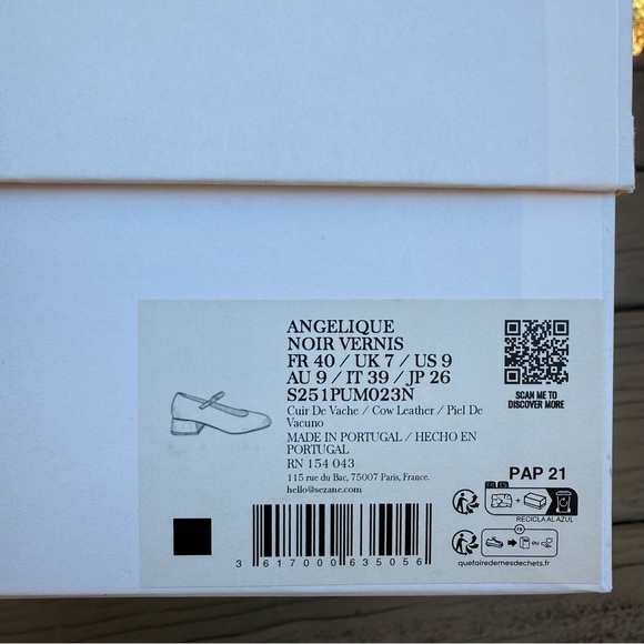 NIB Sezane Angelique black patent leather Mary Jane shoes size 40 - Picture 16 of 16